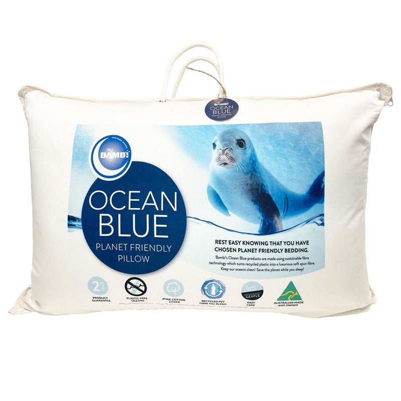 Bambi Ocean Blue Fibre Recycled PET Fibre High Profile Pillow
