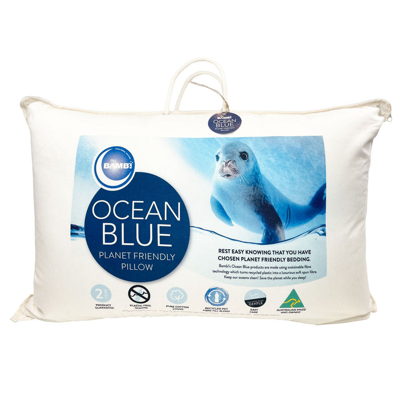 Bambi Ocean Blue Fibre Recycled PET Fibre Low Profile Pillow