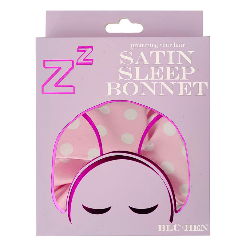 Bluhen Satin Sleep Bonnet Pink Polka Dot