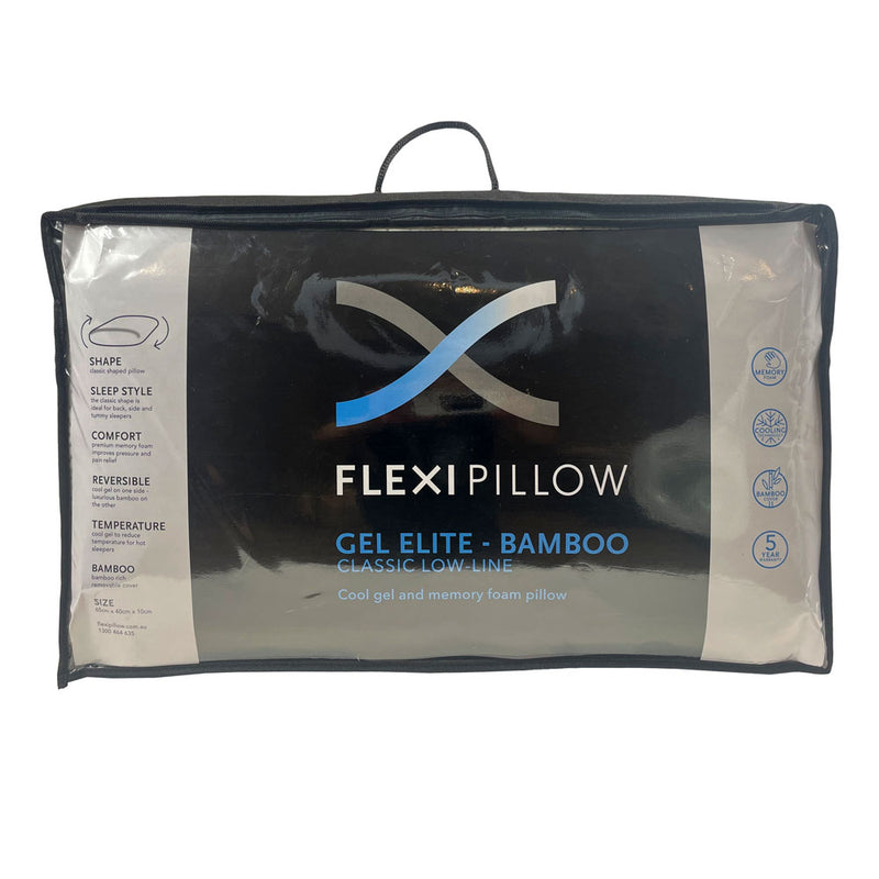 Flexi Pillow - Elite Gel Memory Foam Low Line Pillow